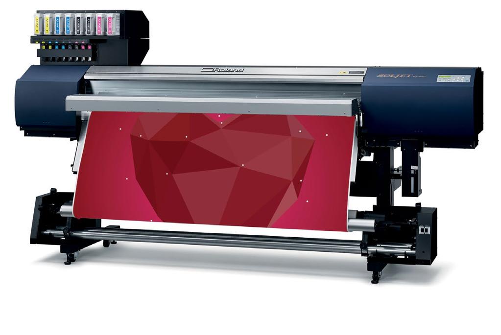 The RF-640 features a mirrored CMYKKYMC printhead configuration for maximum quality, GREENGUARD Gold certified ECO-SOL MAX 2 inks and Roland VersaWorks Dual RIP.
