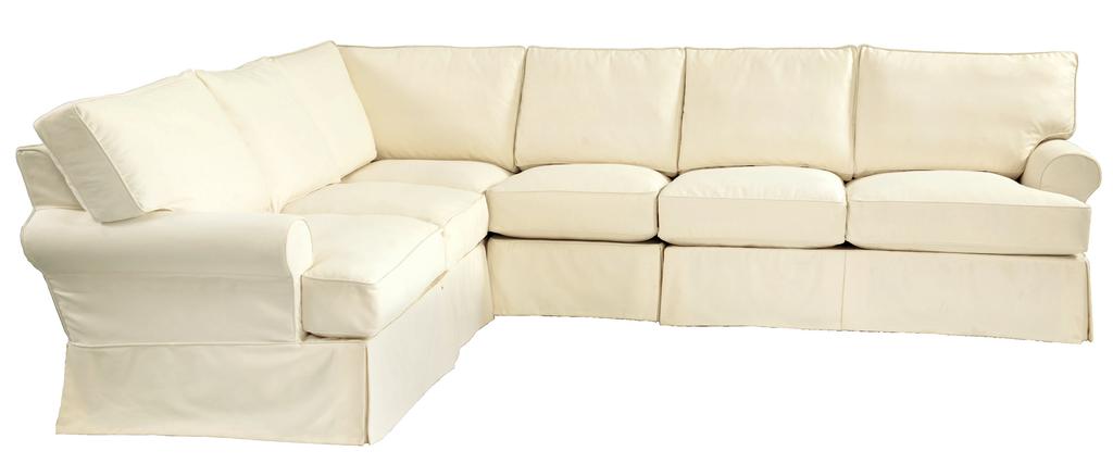 ABOUT THE DAVENPORT SLIPCOVERED COLLECTION DIMENSIONS** SEE NOTE 4 PIECE SECTIONAL (US155*) 99 1 /2 D 125 1 /2 W 38 1 /2 H 21 1 /4 H to crown
