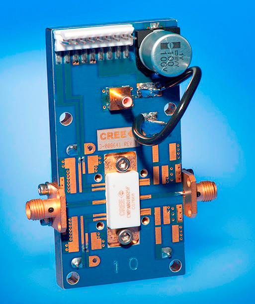 CMPA801B025F-AMP Demonstration Amplifier Circuit Bill of Materials Designator Description Qty C15 CAP ELECT 100UF 80V AFK SMD 1 R1, R2 RES 0.0 OHM 1/16W 0402 SMD 2 W1 WIRE, BLACK, 22 AWG ~ 1.