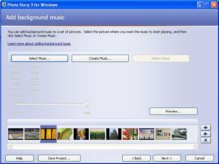 STEP 5: Add background music Things you can do: add background music. 1. Click either the Select Music button or the Create Music button.