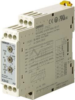 Three-phase Phase-sequence Phase-loss Relay K8AB-PM Ideal for monitoring 3-phase power supplies for industrial facilities and equipment.