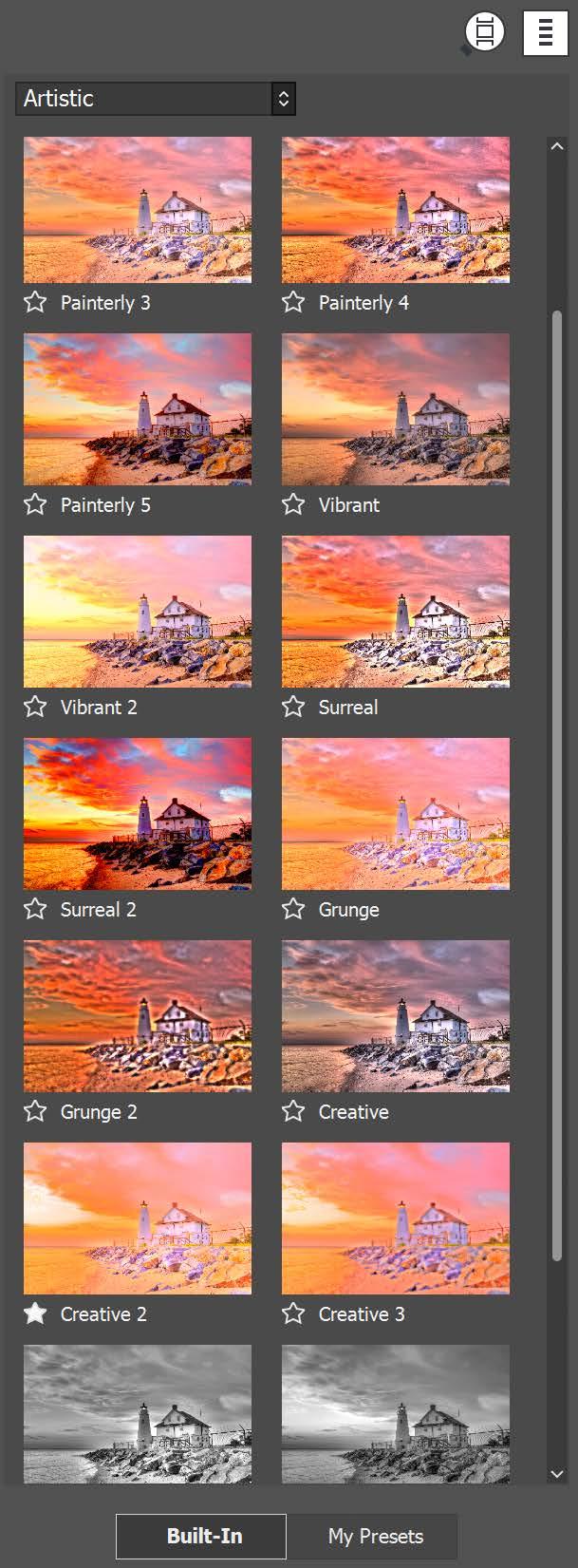 3.3.4 Saving Custom Presets There are two ways to save custom presets as an XMP file for future use: during the image adjustment phase, or after HDR processing is complete.