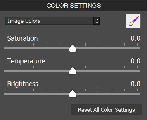 8 Appendix: HDR Settings 8.1 Color and Blending Settings 8.1.1 Color Settings Saturation (image colors): Adjusts the color saturation of the overall image.