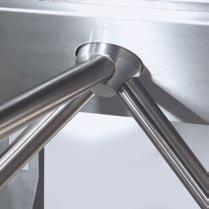 cleaning Turnstile made of solid stainless steel l The machine is automatically activated and deactivated via sensor controls on both sides l Railing on