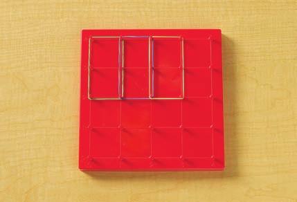 Say: Using the upper half of a geoboard to represent the section of land, model three perpendicular parking spaces.