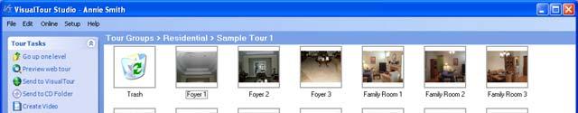 Your Front View panoramic has been added to your sample tour (bottom right).