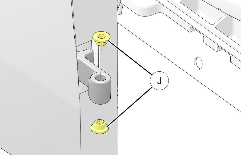 Retain hinge access covers A, screws E, and striker plate F for seasonal reinstallation