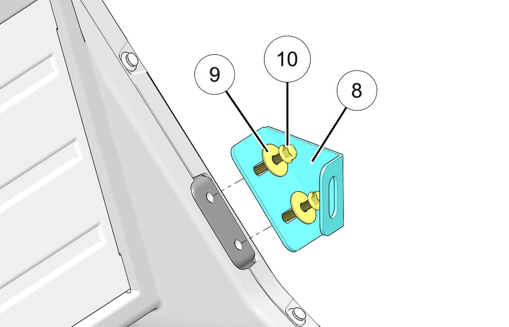 Position bracket in middle of adjustment slots. Do not fully tighten screws at this time.