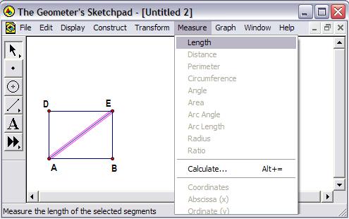 o Using the selection tool click on the precise intersection of the two perpendicular lines to create an intersections point.