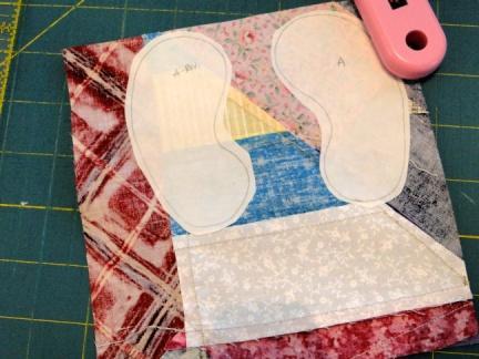 Remove the paper from the 4 untrimmed crazy patches.
