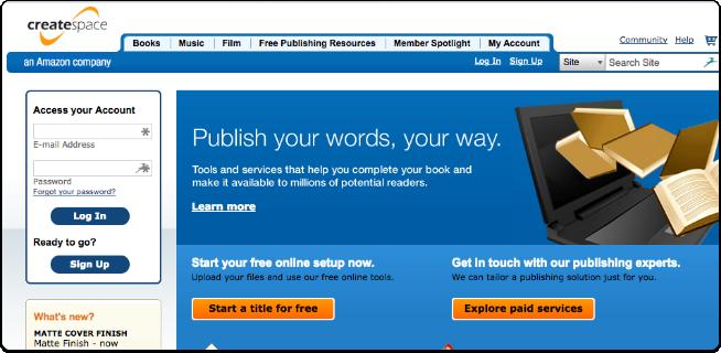 CreateSpace Now it s all very well to talk about digital Kindle books or printed, physical books but how do you get Amazon to produce either?