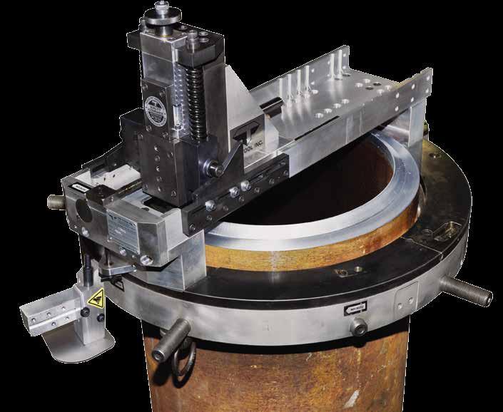 Heavy Wall End Prep TTM-1 (7" to 36" Pipe) TTM-2 (42" to 60" Pipe) TTM Single Point Machining Modules mount to standard tool module mounting holes and slots, and span across the rotating ring of the