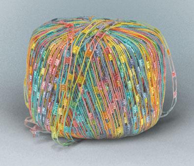Novelty yarn can be made from natural, man-made, or blended fibers and is often produced by
