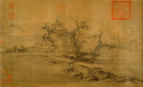 Old Trees, Level Distance (detail of left half) Guo Xi (Chinese, ca. 1000 ca. 1090) Handscroll; ink and color on silk; 13 3/4 x 41 1/4 in. (35.9 x 104.