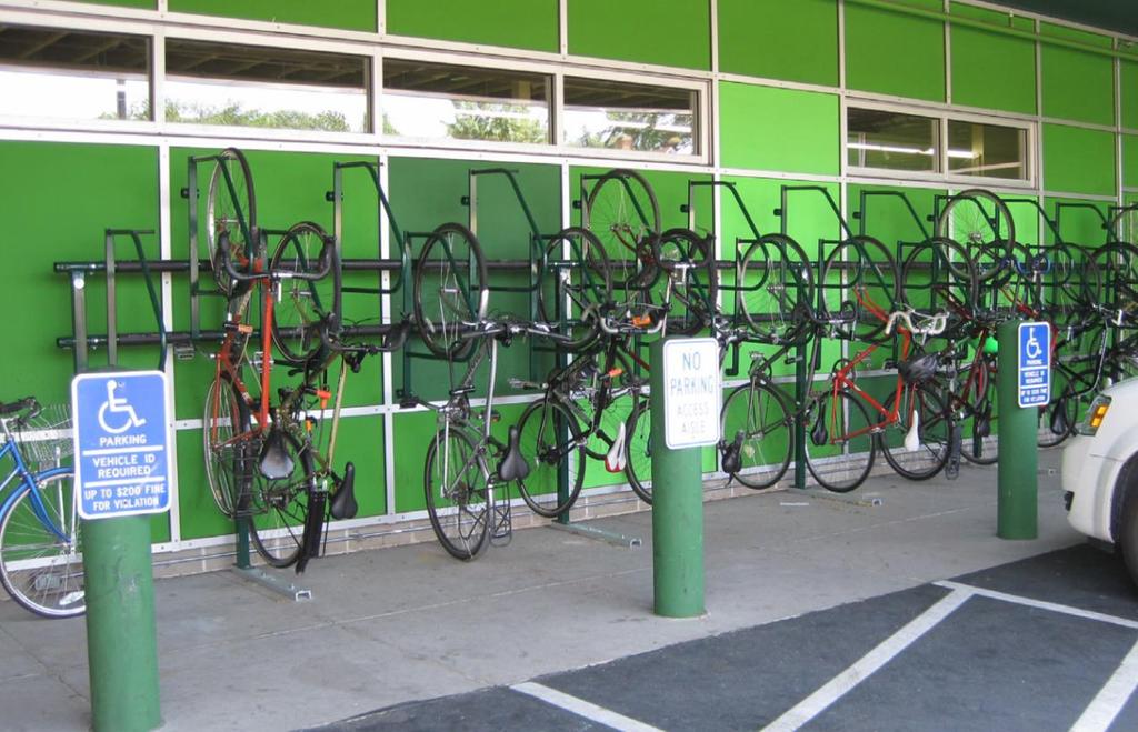 double the capacity of a standard bike rack.