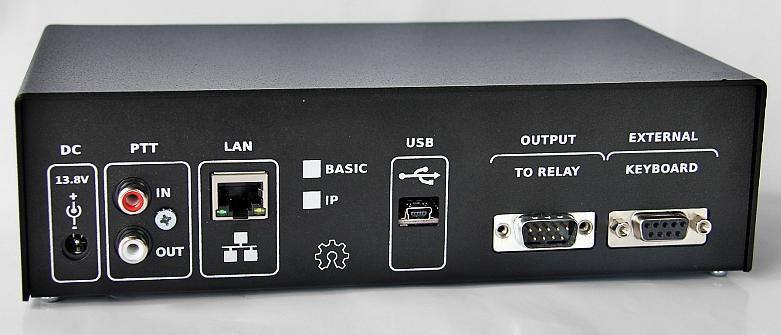 4. Rear panel DC - 12 to 14V PTT IN - PTT input for from TRX keyer or TRX (TRX: Send, Relay, PTT out) PTT OUT - PTT for PA or Driver LAN - Ethernet 10/100 Mbit for the