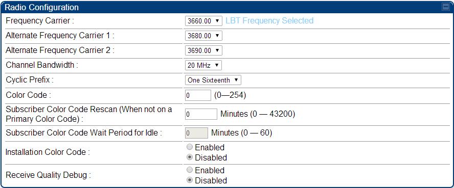 3.1.4 CONFIGURING ALTERNATE CHANNEL FREQUENCIES The alternate channels can be configured on the AP (located in tab Configuration, Radio).