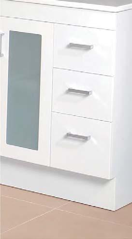 taphole on a Trend vanity top right drawer combination only (exc mm styles).