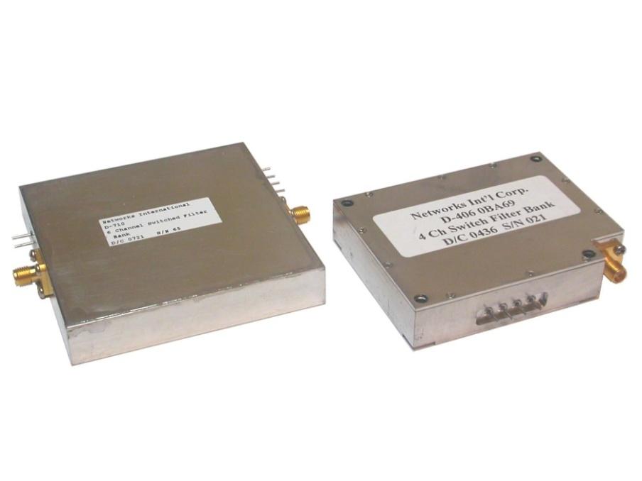 RF Assemblies Switched Filter Banks Typical Features Frequency Range: 10 MHz 10 GHz User Customizable Channels (2-10 channels)
