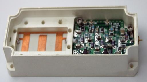 Input limiter (right side) provides protection for the LNA for any input signals over 30dBm (1W).