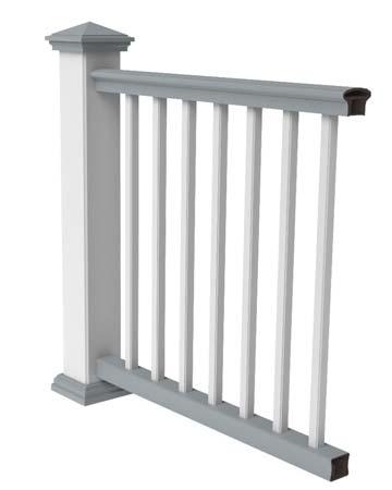 Satin White square balusters and