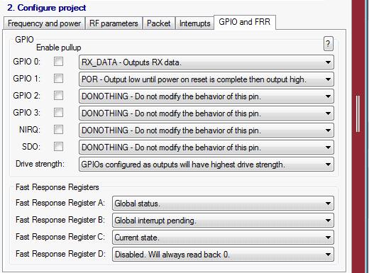 2.1.2.5. GPIO and FRR Tab On the GPIO and FRR tab, the desired functionalities can be assigned for the general purpose IOs and for the fast response registers. Figure 7.