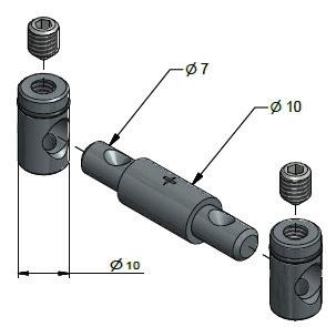 043 (Drill Ø 10 mm through hole) Parallel Connector and End-to-End Fasteners - Series 40