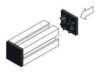 Material: PPN 1060 Larger profiles can be covered by using a combination of end caps.