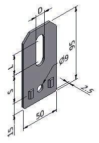 bracket B 19 65 Material: Steel Sensor Bracket