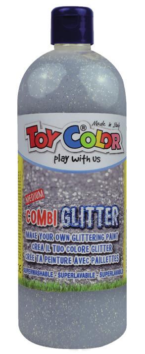 Paint Pack Jars TC311 (1000ml) TC653 (8 colours 25ml) TC655 (12 colours 25ml) Combi Glitter is a medium which can be mixed to any product Toy Color and Hobby Art,