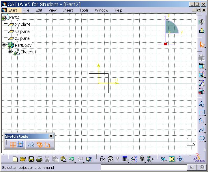 5 The sketch mode Sketcher The sketch mode is used to create two dimensional sketches. A parameterization is not mandatory.