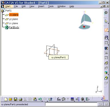 File / New By selecting Part the workbench Part Design opens.