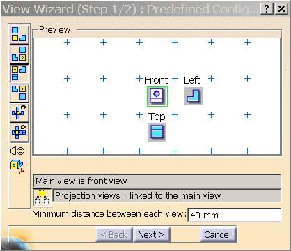 The feature View Creation Wizard can be used to select the desired views that should be displayed.