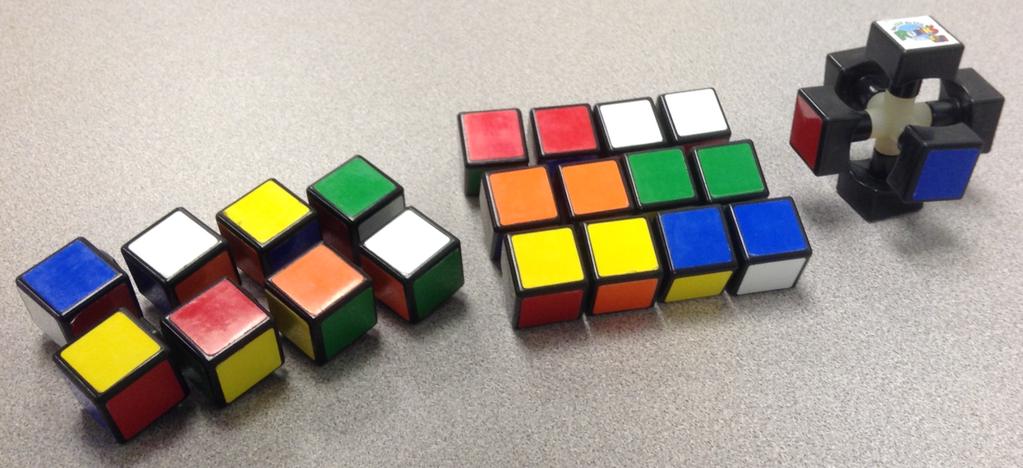 Meeting the Cube In a previous lesson, we discovered that a cube has 6 faces, 12 edges, and 8 corners (vertices). Take a look at this disassembled Rubik s Cube and notice those same numbers.