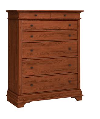 Features Chest Glue and dowel assembly combined with mortise and tenon joinery. 3 /4 sides and 1 /4 back panel are veneer with an engineered wood core. Solid hardwood accents.