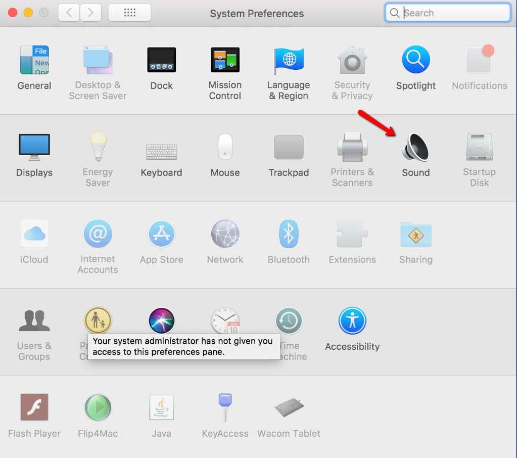 If connecting a microphone to use with Audacity, from a Mac, go to the Apple icon in the upper left of the