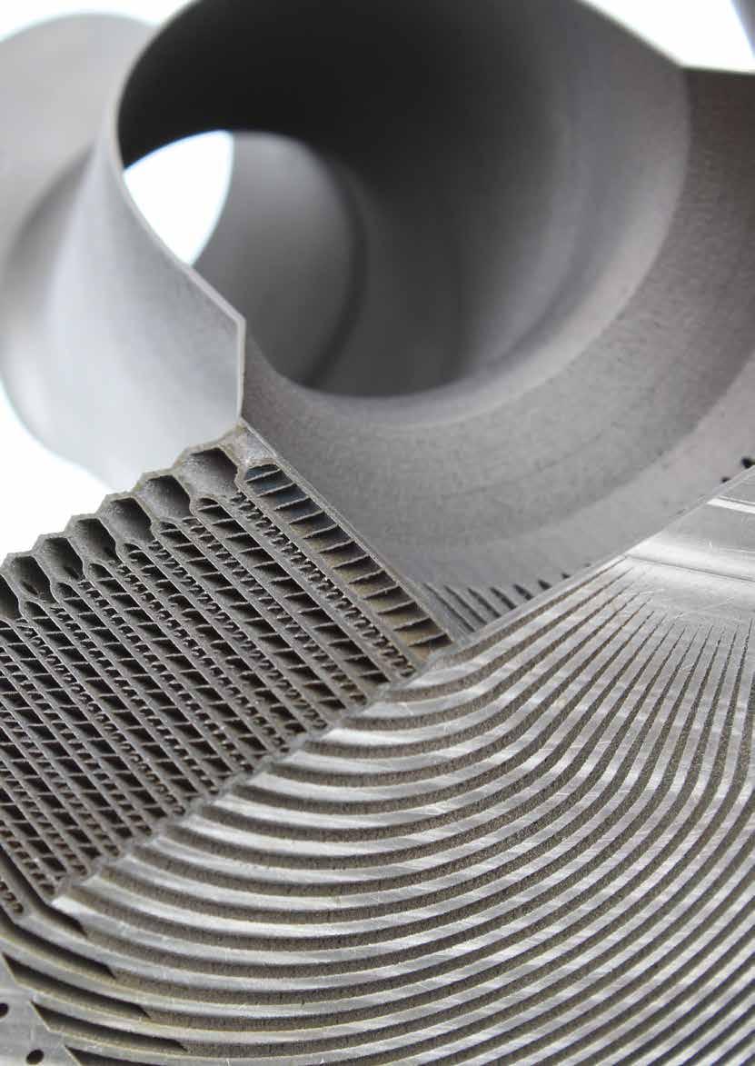 This page and front cover: Detail from an Annular Radial Flow Recuperator for a Microgas Turbine System developed as part of the Innovate UK supported SLAMMIT project in collaboration