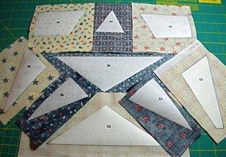 Make sure to allow for a 1/4" of fabric around all sides of each freezer paper star piece.