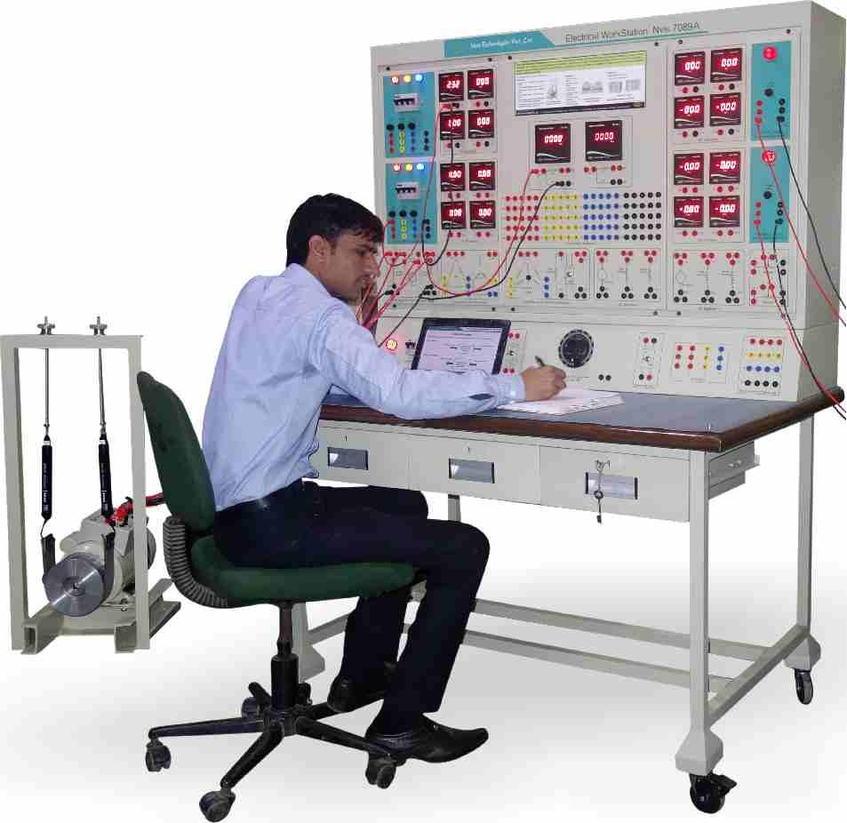 Workstation comprises of separate AC and DC measuring sections equipped with all the necessary instruments such as digital meters, facility to connect AC and DC Supplies along with