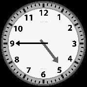 A. C. B. D. 6. Molly leaves for her grandparents house at the time shown on the clock. She gets back home 3 hours and 30 minutes later. What time did Molly get home? A. 6:15 B. 6:45 C. 6:00 D. 5:30 7.