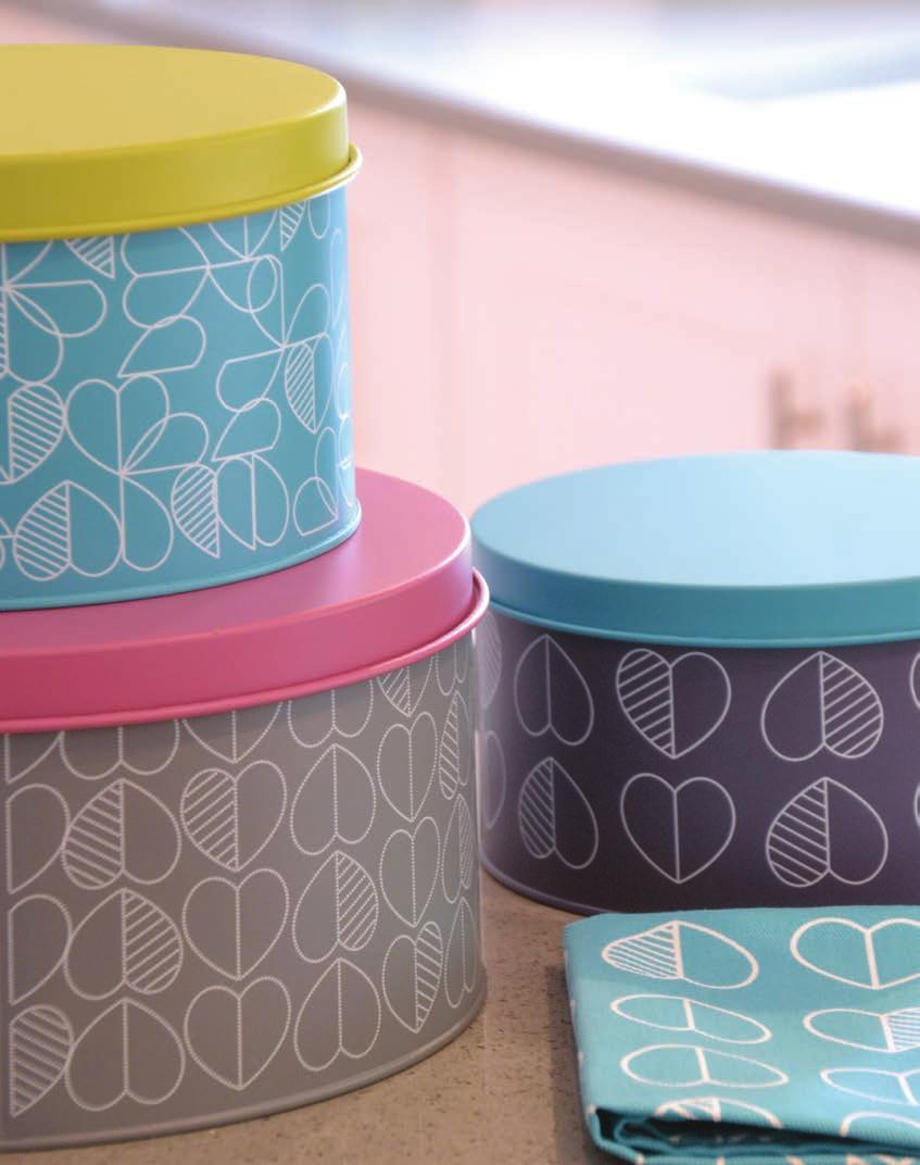 Confetti Outline Textiles and tins U rban style elegance with a pop of colour! Our stylish, brand new range offers a quality and ultramodern addition to the kitchen and home.