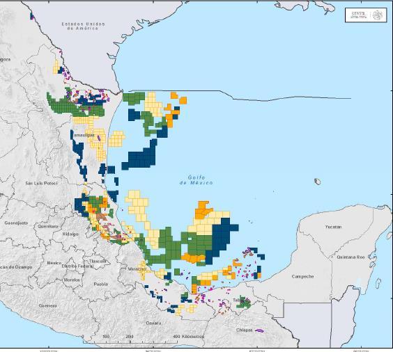 Relevant offshore projects in Pemex Before Round 0 After Round 0 Areas Assigned (489 fields ) - Exploration: 108 -