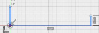 10. Use the line tool to draw a vertical line, starting at the center of the top plane, as illustrated below. While drawing this line, make sure it is longer than the other vertical line. 11.