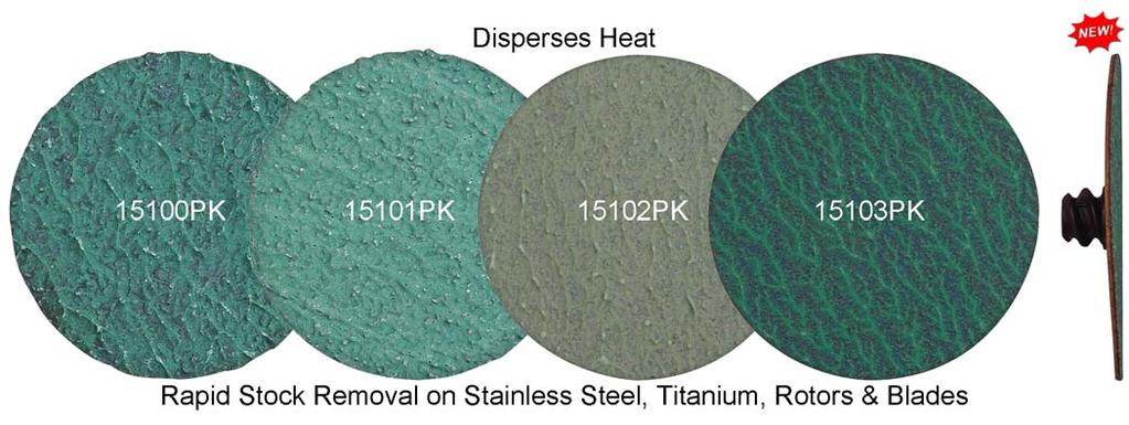 2" Disc Green Zirconia Surface Removal Part # Diameter Grit Grain Qty. New 15100PK 2" 24 Self Sharpening 25 Pcs.