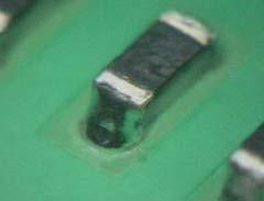 surface areas of solder paste exposed due to