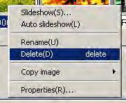 Click an image you want to delete in the Thumbnail Display Area. 2. Press the [DELETE] Key on your keyboard.