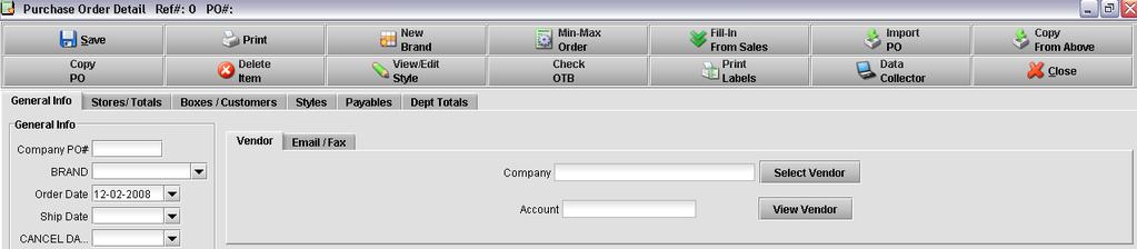 Check OTB from Purchase Order On the Main Menu, go to Purchase Order > New