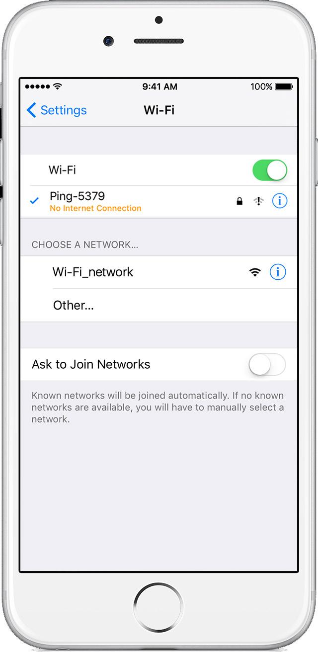 Join 2 Join your mobile device to the wireless network named Ping-XXXX using the procedure for your device. The WPA passphrase if required is uavionix. The process for ios is shown below.