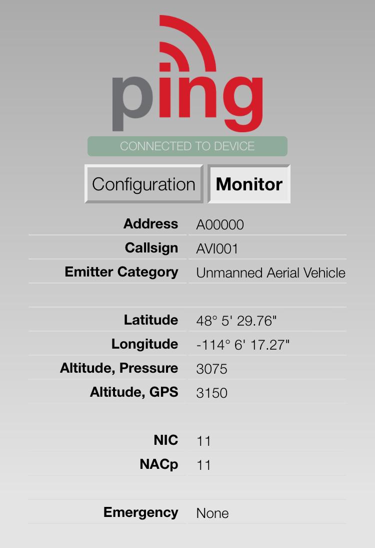 Verify all fields are correct for your aircraft. The monitor fields will only populate when FYXNav has a GPS fix.