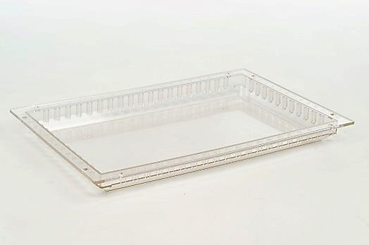 MODUL-iT Tray 60x40x5 cm Light grey Article no: 106405-10100 MODUL-iT tray (ISO) in ABS, light grey, injection molded. Can be stacked, nested and divided in both directions. Dim.
